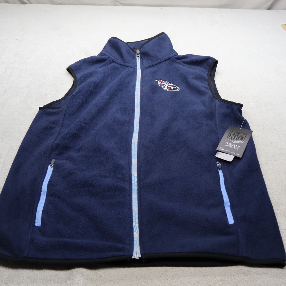 Tennessee Titans Vest Mens Medium NFL Blue Fleece Gameday Team Outdoor $95 NEW